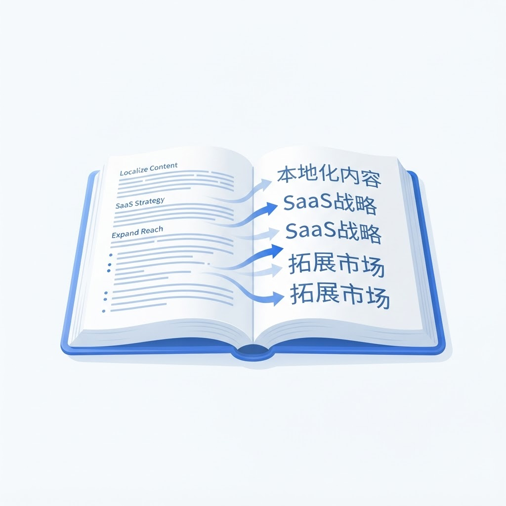 英文书页转换为中文书页的示意插画